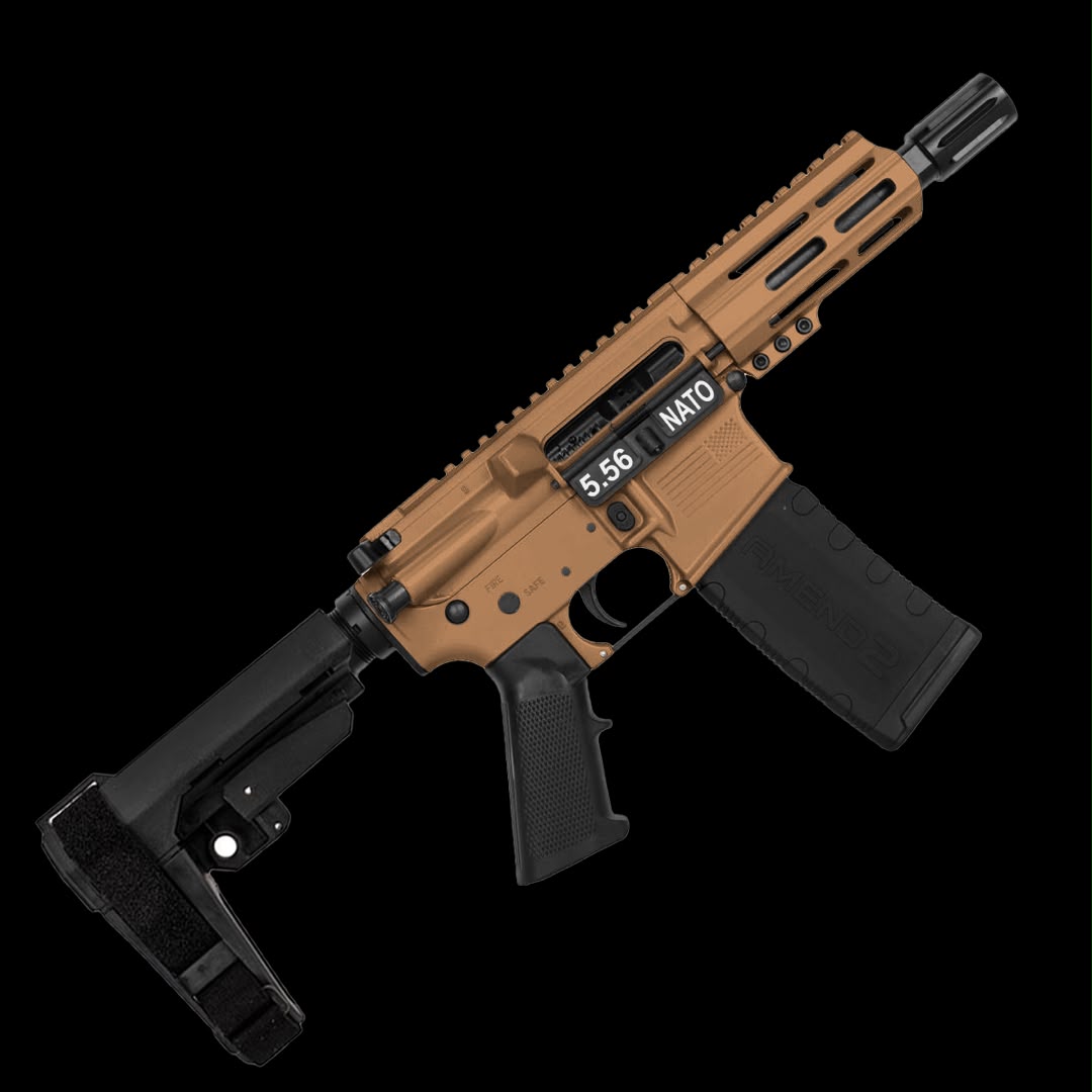AR15 Micro .223/5.56 Pistol 5" Barrel 4" M-Lok Handguard- Burnt Bronze - Image 5