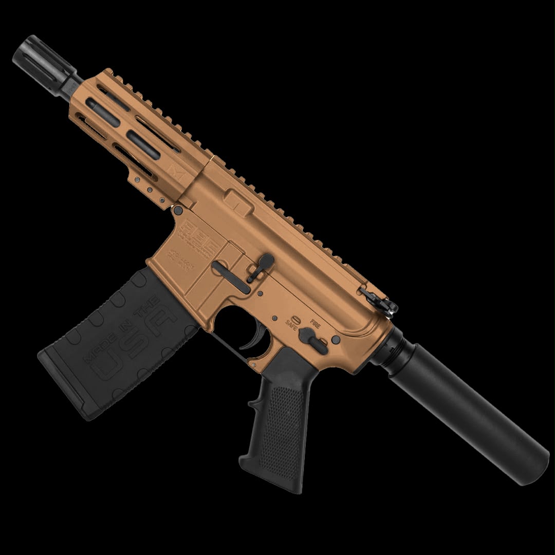 AR15 Micro .223/5.56 Pistol 5" Barrel 4" M-Lok Handguard- Burnt Bronze - Image 4